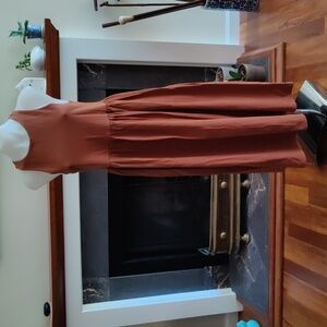 Cotton Dress Brown Size Medium